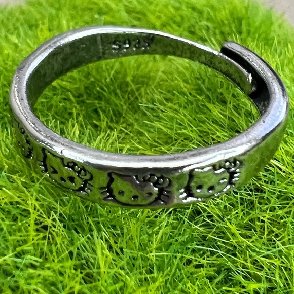 Silver 925 Hello Kitty 🌸 Adjustable ring (1 ring) adorable dainty - Picture 5 of 10